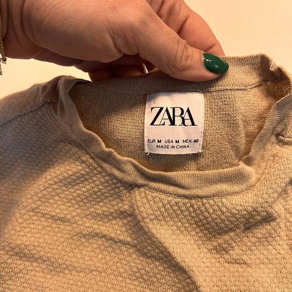 Zara Short Sleeves Round Neck T-shirt Top Size M - Picture 5 of 5